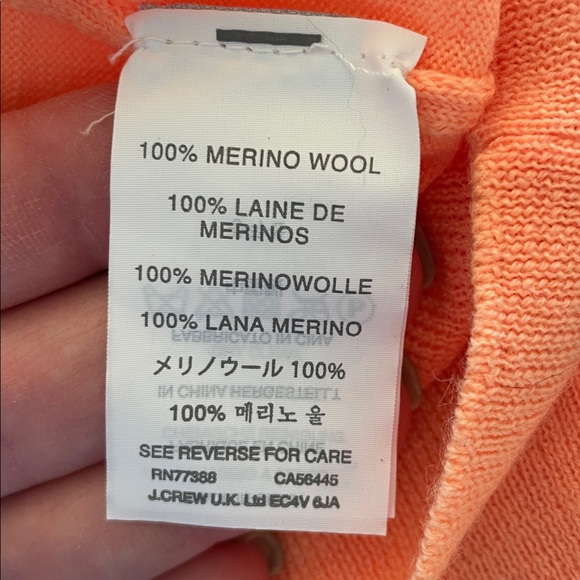 J. Crew Orange Dream Merino Wool Tippi Sweater Size M - Picture 10 of 11